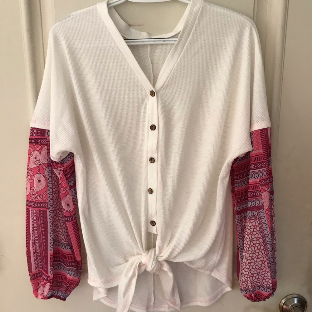 Flowy front tie blouse